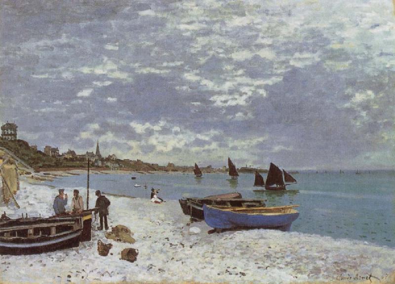 Claude Monet The Beach at Saint-Adresse oil painting image